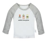 iDzn Watch Me Grow Funny T-Shirts Baby Graphic Tees Shirt Newborn Tops 0-24 Months Infant Cotton Clothes Toddler Tshirts