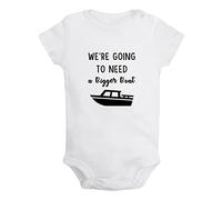 iDzn We're Going to Need a Bigger Boat Funny Romper Newborn Baby Bodysuit Infant Jumpsuits Kids Toddler Digital Print One-Piece Outfits