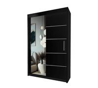 IE Lyon Sliding Door Bedroom Wardrobe without LED Light - Wardrobe for You - Wardrobes ( Black , 120 cm ) Interior Emporium Ltd Black One Size