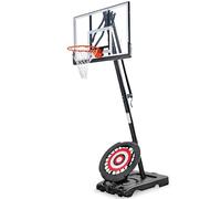 IE Sports Portable Basketball Hoop w/ 44" Backboard & Rebounder, 7.5-10 Ft Adjustable Height - Outdoor Basketball Equipment for Backyard, Driveway, and Garage