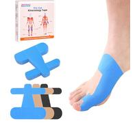 IEADEN Precut Kinesiology Tape for Bunion, 40 Pcs, Bunion Corrector & Relief, Big Toe Support and Pain Relief, Breathable Hypoallergenic Latex-Free Tape (Blue)