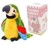 iEasey Cutiest Talking Parrot Toy Mimicry Pet Speaking Plush Toys Repeat What You Say Waving Wings Electronic Bird Stuffed Animal Interactive Sensory Educational-Toy Birthday Xmas Gift