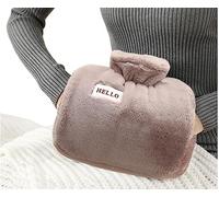 iEasey Hot Water Bottle with Fleece Cover UK 1.2L Winter Hand Warmer Muff Fluffy Rubber Hot Water Bag Massaging Hot Cold Therapy for Pain Relief, Neck and Shoulders, Menstrual Cramps, Feet Warmer