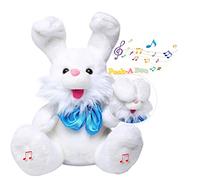 iEasey Kids Cute Peek A-Boo Singing Talking Bunny Toy with Flaping Ears, Baby Interactive Cuddly Soft Toy Repeating What You Say Plush Rabbit Stuffed Animal Toy Easter Bunny Gift Baby Showers