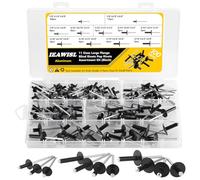 IEAWISL Pop Rivets, 100 PCS Aluminum Large Flange Rivets Assortment, 11 Sizes Rivets for Metal, DIY, Sheet Mounting, Plastic, 1/8" 5/32" 3/16"（Black）