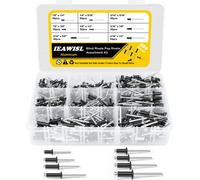 IEAWISL Pop Rivets, 400 PCS Aluminum Blind Rivets Assortment, 8 Sizes Rivets for Metal, DIY, Sheet Mounting, Plastic, 1/8" 3/16"（Black）