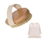 IEBTAWN 1 x Dry Brushing Body Brush, Exfoliating Brush, Natural Bristles, Bath Brush for Removing Dead Skin, Cellulite, Improves Lymphatic Functions, Exfoliating Brush