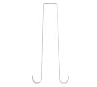 IEBUOBO 15-inch Double-Sided Wreath Hook on The Door-Large for Christmas, Metal Hook Wreath, Front Door Hanger-with 2 Double-Sided Hooks, can Hold 2 Wreaths-Durable Metal (White)