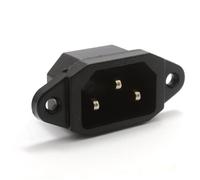 IEC 10A C14 3 Pin Chassis Panel Mount Plug (Pin) Connector 6.35mm TABS