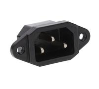 IEC 10A C14 3 Pin Chassis Panel Mount Plug (Pins) Connector 6.35mm TABS