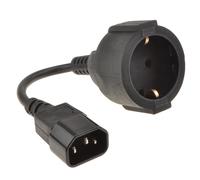 IEC 3 Pin C14 to European Schuko Power Plug Socket Adapter 0.15m