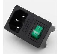 IEC 320 C14 Inlet Power Socket Fuse Switch AC 5Pcs(Green)