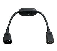IEC 320 C14 to C13 Power Cable, Extension Lead with 10A On/Off Switch for Pedalboard Computer Monitor EGPU UPS PDU, Guitar Pedal Extension Cord, Home/Office/Industrial Appliances Use, Black 1.5m
