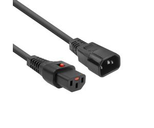 IEC C13 Lock To C14 Power Cord 2M Black - AK5034