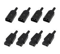 IEC C14 to C13 Power Connector - 8Pcs AC 250V 10A 3-Pin Male Female Plug Adapter, IEC320 C14 Plug to C13 Socket Assembly