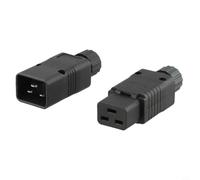 IEC C19 C20 Connector 16A 250V High Current Power Socket for Data Centre PDU - Robust PC Shell Easy Install 60x35x25mm(C19+C20)