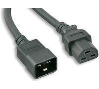 IEC C21 Male Plug to IEC C20 Female Socket | HOT CONDITION Extension 16Amp Black Power Lead Jumper Cable for PDU, UPS & Servers | 3m