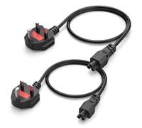 IEC C5 Power Cord 5FT, NEMA 5-15P US Plug to Mickey Mouse Cloverleaf Cable, Safe 3 Prong 18AWG 10A 125V Replacement for Laptop Charger, Monitor Adapter, Projector, Xbox PS, Travel Office Users Set