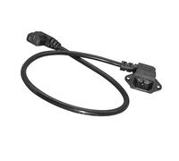 IEC Cable with C13 Female Connector and Copper, C14L to C13L | Screw-Mount Connector Positioning, Elbow Routing At Both Interfaces, Black Cable for 220 V IEC Applications