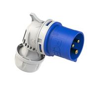 IEC/CEE 32A Angle Plug - 3 Poles 2P + E - 230V Blue - PCE 8023-6