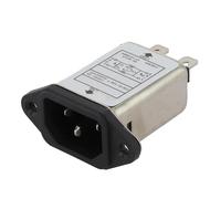 IEC Input Module AC Power Outlet with Fuse for EMI Filter, 10A 250V AC, Nickel-Plated Iron, Compatible with CW1D/CW1C/CW2A Series