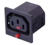 IEC LOCK+ C13 SOCKET, 6.3MM TERMINALS; PA135015BK; Qty X 1