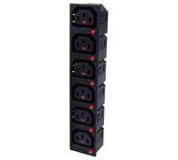 IEC LOCK+ C13 SOCKET, 6 WAY STRIP; PA135015BK6; Qty X 1