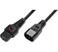 IEC Lock PC1021 Electrical Cable Black 2 m C14 Coupler C13 - Electric Cables (2 m, Male Connector/Female Connector, C14 Coupler, C13 Coupler, H05VV-F, Black)