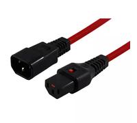 IEC LOCK PC1385 power cable Red 1 m C13 coupler C14 coupler