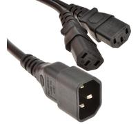 kenable IEC Mains Splitter Cable C14 Plug to 2 x C13 Socket Y Lead 1.8m 1m+0.8m [1.8 metres]