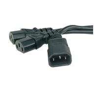kenable IEC Mains Splitter Cable C14 Plug to 2 x C13 Socket Y Lead 1m 50cm+50cm [1 metres]