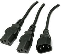 Kenable Iec Mains Splitter Cable C14 Plug To 2 X C13 Socket Y Lead 1M (50Cm+50Cm)