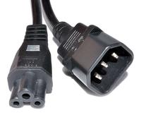 IEC Plug C14 to Cloverleaf Plug C5 Converter Adapter Power Cable 1m