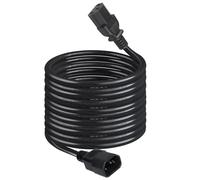 IEC Power Extension Cable Kettle Male to Female UPS Lead C13 - C14 Mains 16 AWG Computer Extension Cord (IEC320C13 to IEC320C14) 5M Kettle Lead/Power Cable, Black, 5 Metre