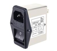 IEC Power Filter CW2C Series with Fuse Switch - for emi RFI Noise Suppressor 220V AC Inlet Socket for Industrial Audio Equipment - Small Metal Case 3A 6A 10A Options(CW2C-10A-T)
