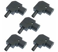 IEC Right Angle Elbow Cable Socket Computer Electronics Rewireable DIY Hobby (Pack of 5)