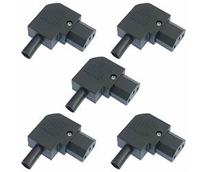IEC Right Angle Elbow Cable Socket Computer Electronics Rewireable DIY Hobby (Pack of 5)
