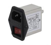 IEC Socket Power Filter 3A CW2B-T Metal Case for emi RFI Suppressor with Light Switch for Audio Equipment(CW2B-10A-T)