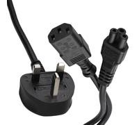 IEC Split Power Cable UK Mains Plug to C13 IEC and C5 Clover Leaf 2.5m Black