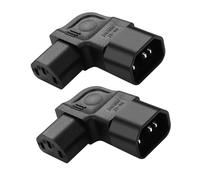 IEC320 90 Degree C14 to C13 Power Adapter Male C14 to Female C13 Power Extension Adapter AC Connector Adapter 250V 10A for Computer Host Monitor Rice Cooker Electric Kettle(Left Angle) (Left Angle)