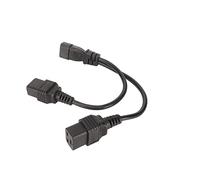 IEC320 C14 to Dual IEC320 C19 Power Cord, 10A Y Splitter Cable, Flame Retardant PVC with Oxygen Free Copper, for Monitors Printers Projectors and Office Electronics