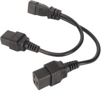 IEC320 C14 to Dual IEC320 C19 Power Cord, Y Splitter Power Cable with PVC Shell, 1 in 2 Out Design for Laptop Adapters, Monitors, Printers, 10A 12.6in Durable Pull C Clever treatment