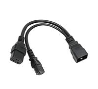 IEC320 C19 IEC320 C13 to IEC320 C20 Power Cord, Professional Y Splitter Cable, 1 in 2 Out Design with Flame Retardant PVC for Computer HDTV Monitor Printer and Office
