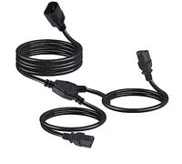 IEC320 Y Splitter extension Cable, 2.5M Single C14 to Dual C13 long Power Y Type double Kettle Lead Splitter UPS PDU Power Extension Adapter Cable Cord for Computer, TV, PC, Monitor…