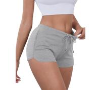 IECCP Running Sweat Shorts for Women Summer, Low Rise Joggers Gym Sports Yoga Shorts with Pockets 2025 Heather Grey