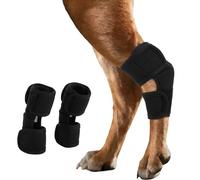 IECOii 1 Pair Dog Leg Brace Adjustable Knee Support,Skin-friendly Hock Joint Compression Wrap for Front Rear Leg,A CL Tear,Sprain,Arthritis,Injury Recovery & Stability Dog Hock Brace Black,Size M