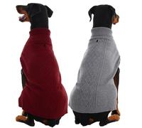 IECOii 2 Pack XXXL Dog Sweater for Large Dogs Girl Boy, Extra Large Dog Sweaters with Foldable Turtleneck, Super Soft & Stretchy Knitwear for Golden Retriever,Labrador, Burgundy + Grey, 3XL