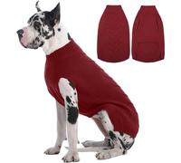 IECOii 5XL Dog Jumper, Extra Large Christmas Sweater, Cold Weather Coat for Large Dogs, Warm Fall Knitwear for Doberman, Great Dane, Red