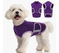 IECOii Adjustble Dog Calming Shirt,Comfort Dog Anxiety Relief Coat Vest for Thunderstorm,Travel,4th of July Fireworks,Vet Visits,Separation,Skin-Friendly & Soft Dogs Anxiety Jacket Vest,Purple,M