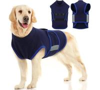 IECOii Dog Anxiety Relief Coat with Reflective Stripe,Lightweight Wrap Anxiety Jacket Shirt Keep Doggy Calming Comfort,Stretchy Dogs Coat Jacket,Reflective Sleeveless Dogs Sweatshirt Vest,Blue,XL